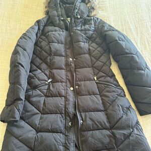 Women's Quilted Black Coat